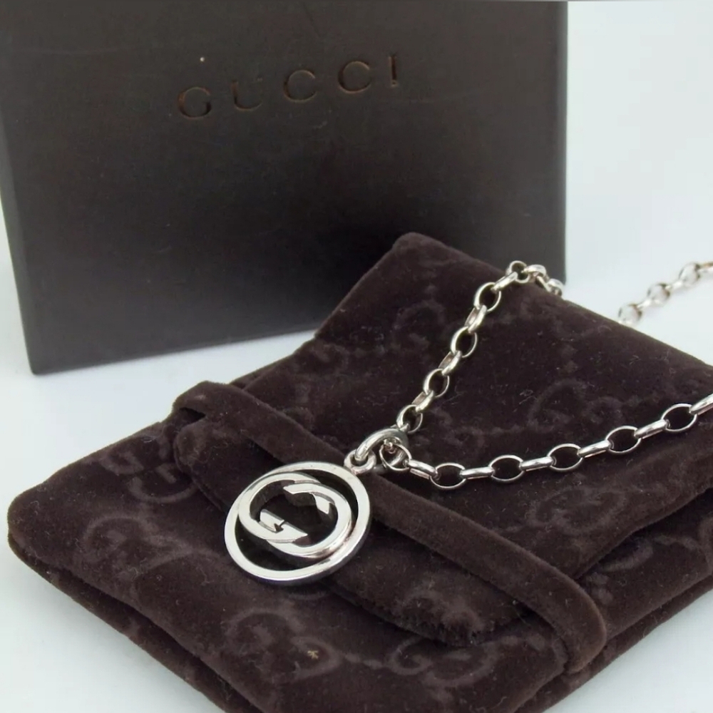 GUCCI Interlocking G Necklace Silver 925